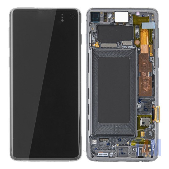 TOUCH+DISPLAY+FRAME SAMSUNG S10 G973 PRETO (SERVICE PACK GH82-18850A/18835A/18860A)